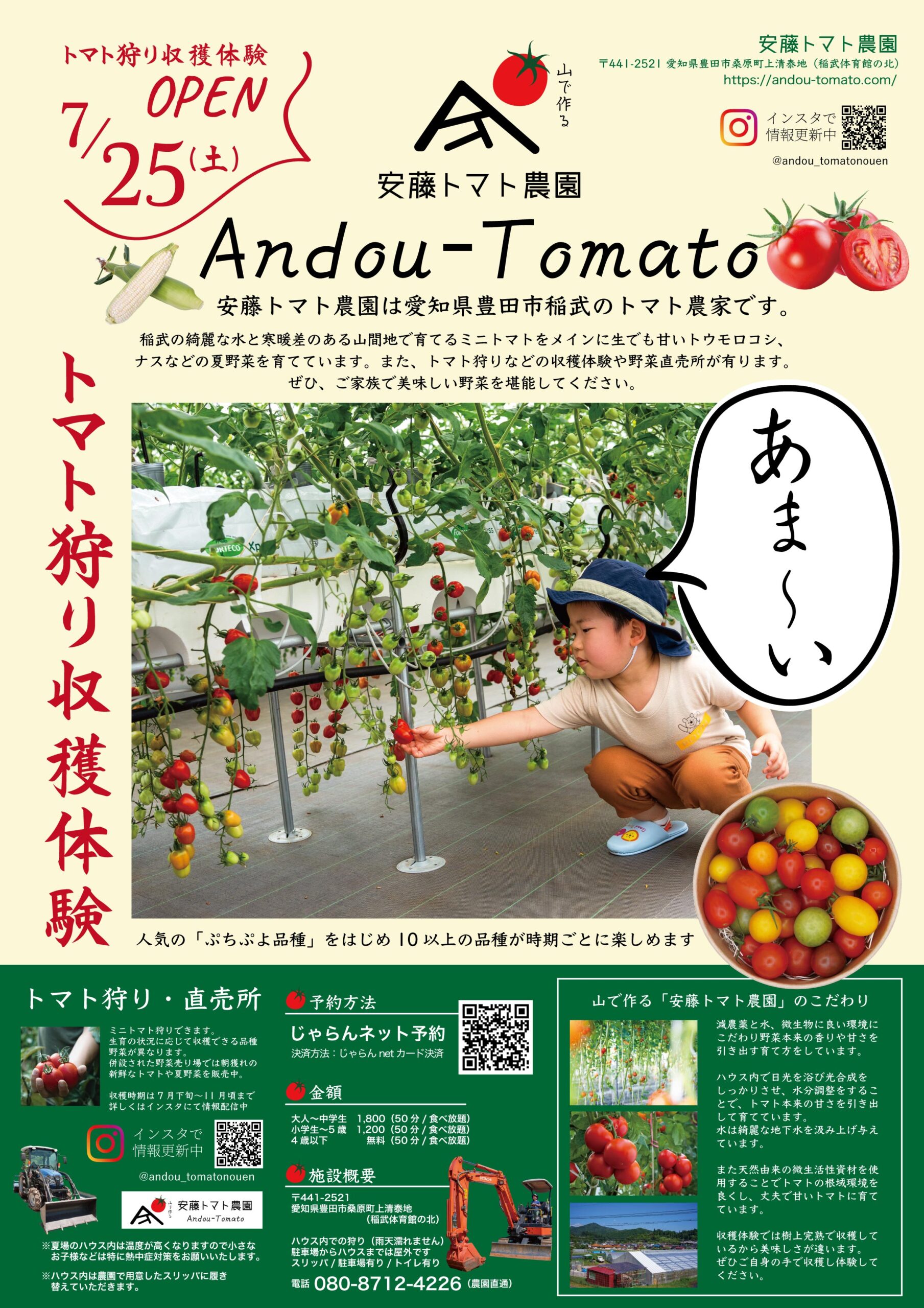 トマト狩り開始のお知らせ